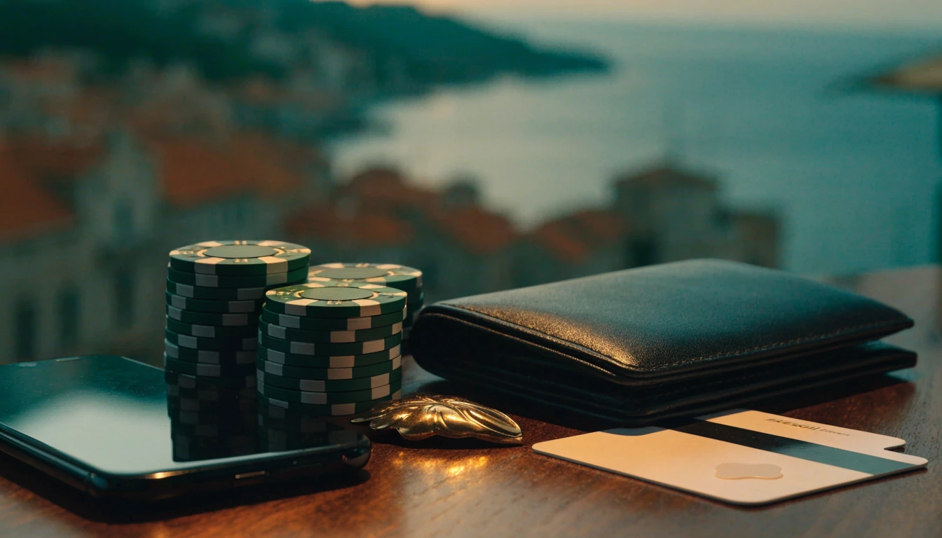 Skrill e-novčanik uz casino čipove na stolu