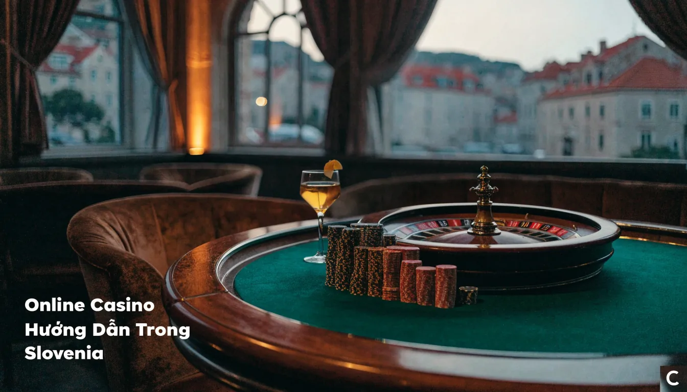 Elegantni casino lounge s ruletom i pogledom na hrvatski grad