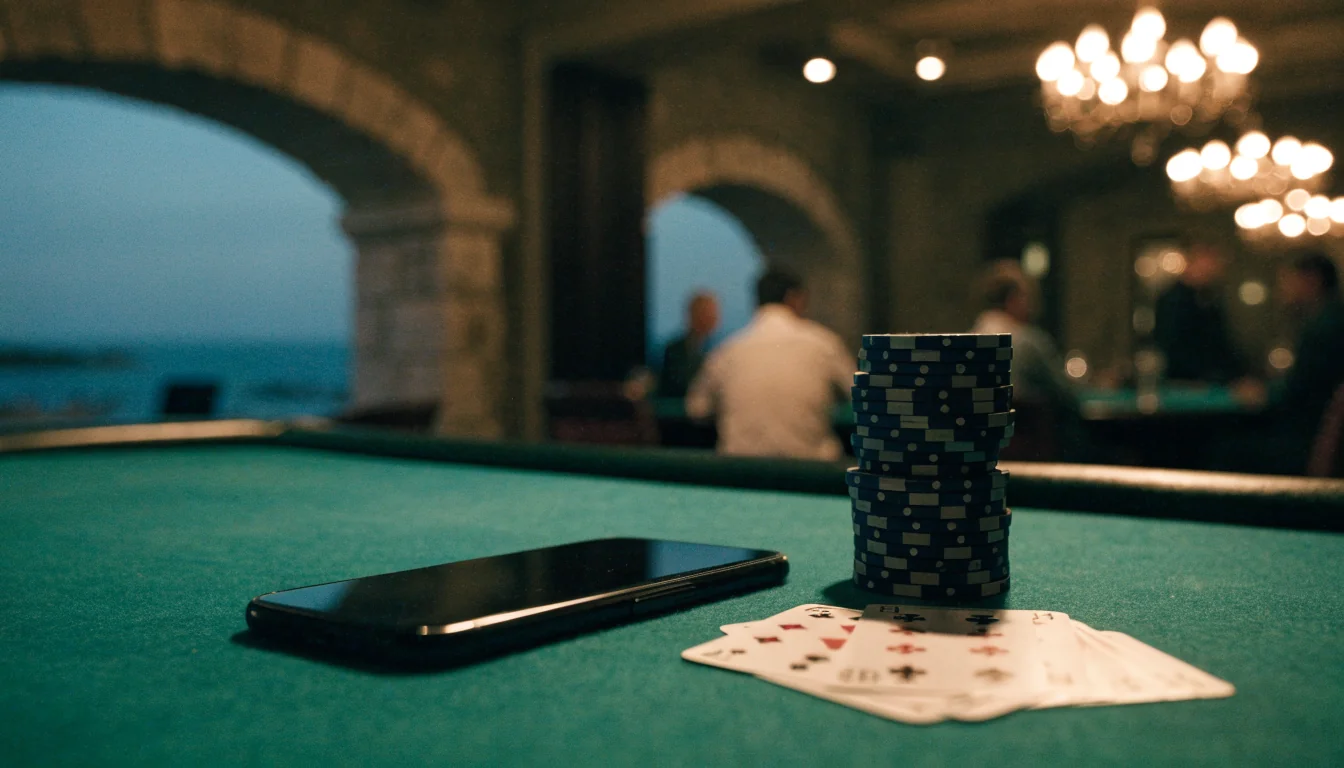Blackjack stol s čipovima u hrvatskom casinu uz more